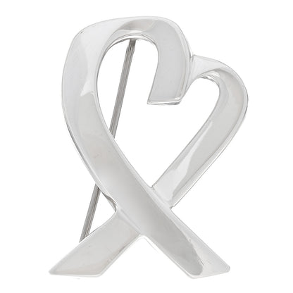 Tiffany Sterling Silver Loving Heart Brooch Pin 1 of 4