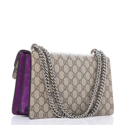 Gucci GG Supreme Monogram Embroidered Small Dionysus Shoulder Bag Purple 3 of 9