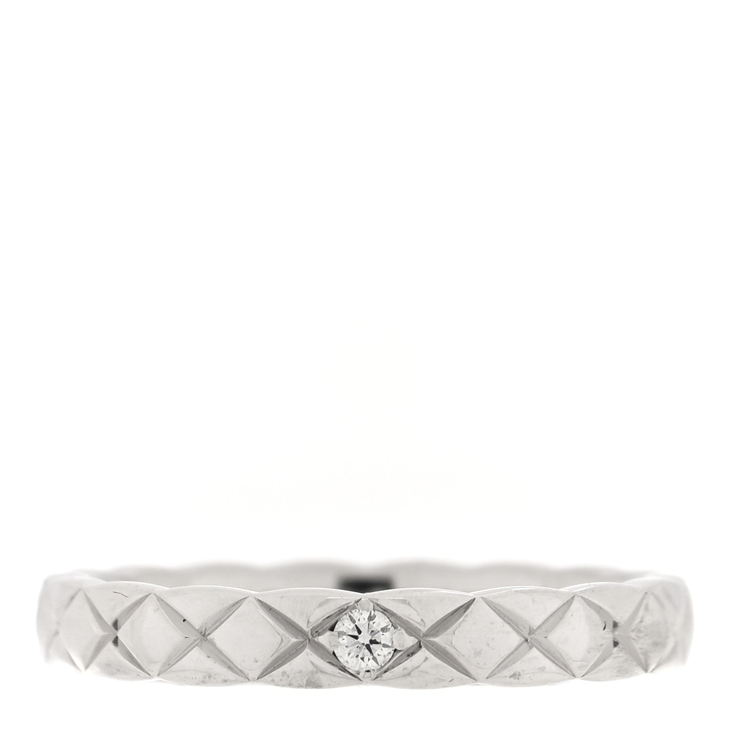 Chanel Platinum Diamond Mini Coco Crush Ring 48 4.5 1 of 4