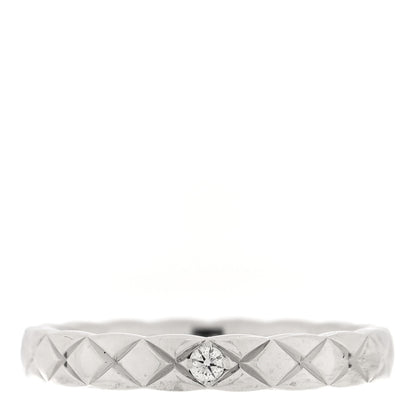 Chanel Platinum Diamond Mini Coco Crush Ring 48 4.5 1 of 4