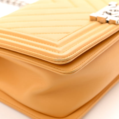 Chanel Calfskin Chevron Quilted Medium Boy Flap Yellow 9 of 15