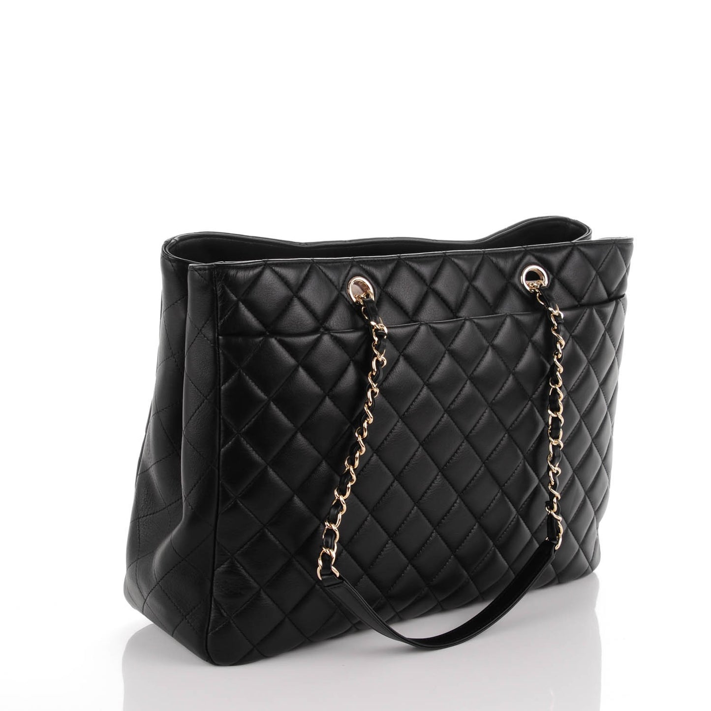 Calfskin Quilted Timeless Tote Black