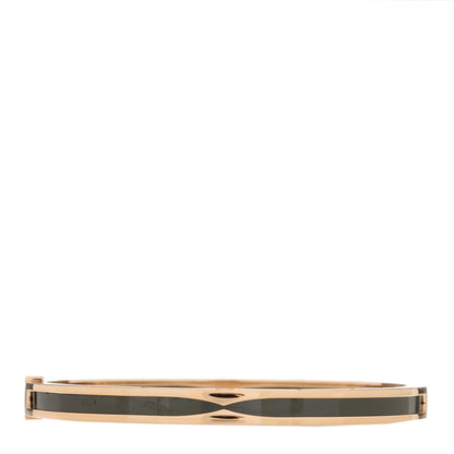 Bulgari 18K Rose Gold Black Ceramic B.Zero1 Bangle Bracelet M 2 of 4