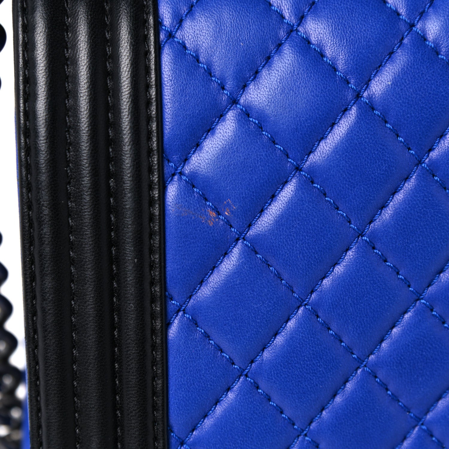 Chanel Lambskin Quilted Large Boy Flap Blue Black 18 of 20