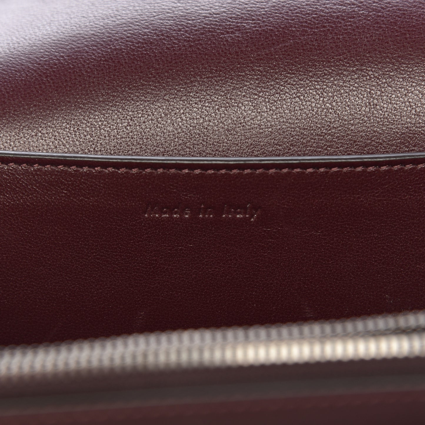 Shiny Smooth Calfskin Medium Frame Shoulder Bag Burgundy Pearl Blue