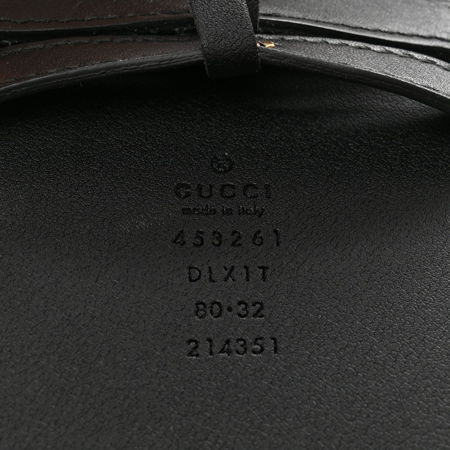 Moon Calfskin Pearl Double G 70mm Belt 80 32 Black Cream