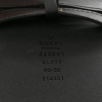 Gucci Moon Calfskin Pearl Double G 70mm Belt 80 32 Black Cream 5 of 7