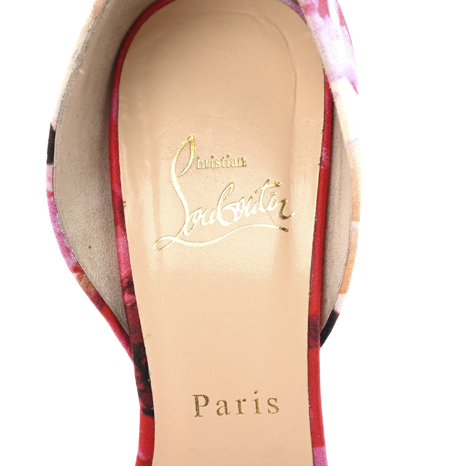 Christian Louboutin Fabric Volpi Popi Peep Toe 150 Platform Sandals 37.5 Pink 8 of 9