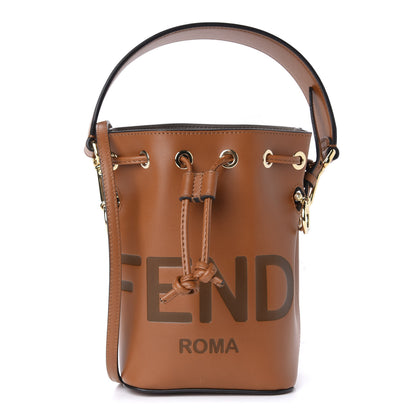 Fendi Vitello King F is Fendi Logo Embossed Mini Mon Tresor Bucket Bag Cuoio 1 of 11