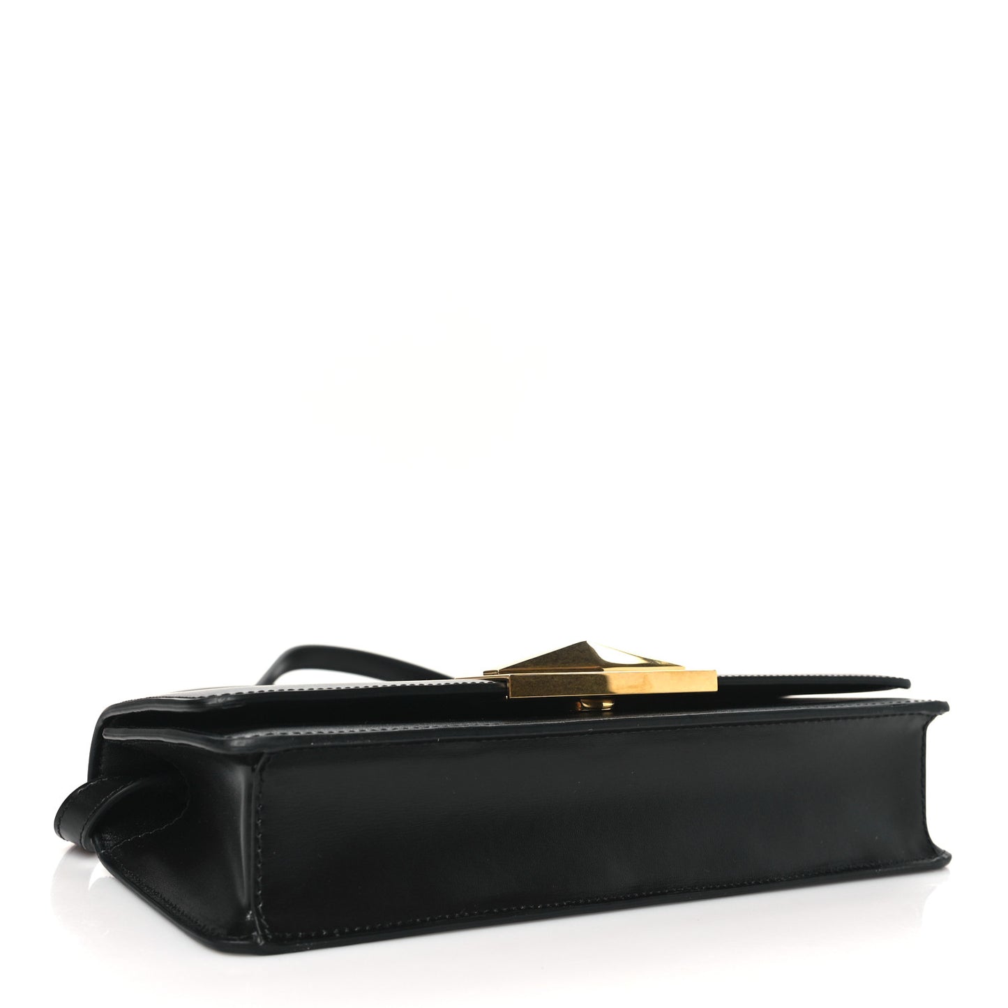 Calfskin Diamond Chain Top Handle Black