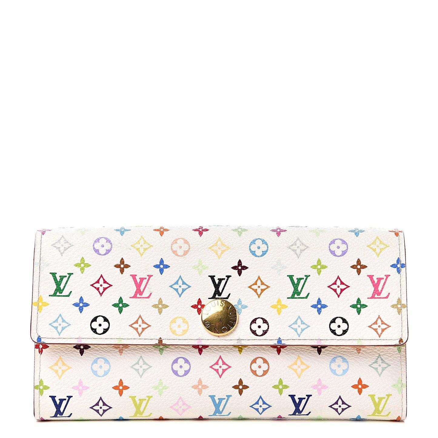 Monogram Multicolor Sarah Wallet White Citron