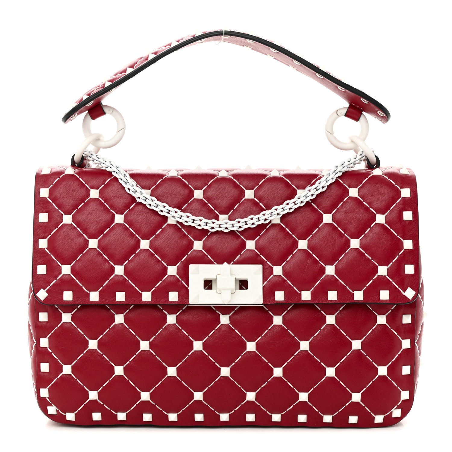 Valentino Garavani Lambskin Medium Free Rockstud Spike Shoulder Bag Rosso Valentino 1 of 12