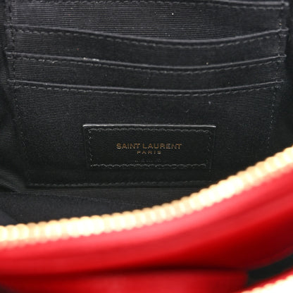Saint Laurent SAINT LAURENT Grained Lambskin Quilted Mini Becky Double Zip Bag Rouge Eros 6 of 11