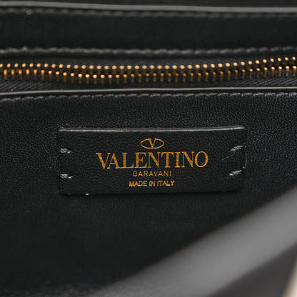 Valentino Garavani Nappa Large Roman Stud Shoulder Bag Black White 6 of 9