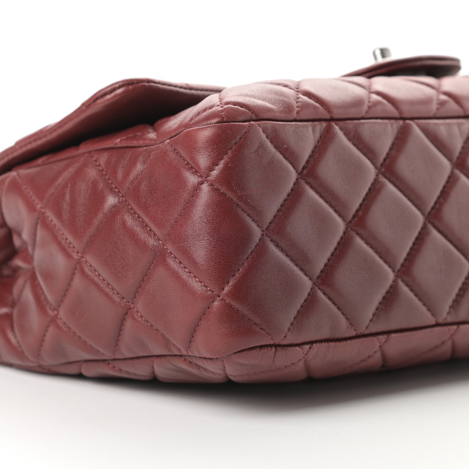 Chanel Lambskin Quilted Jumbo Single Flap Dark Red 9 of 12