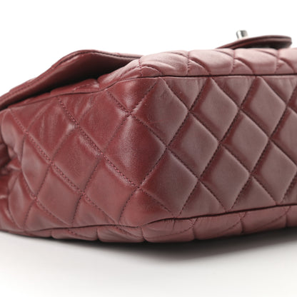 Chanel Lambskin Quilted Jumbo Single Flap Dark Red 9 of 12