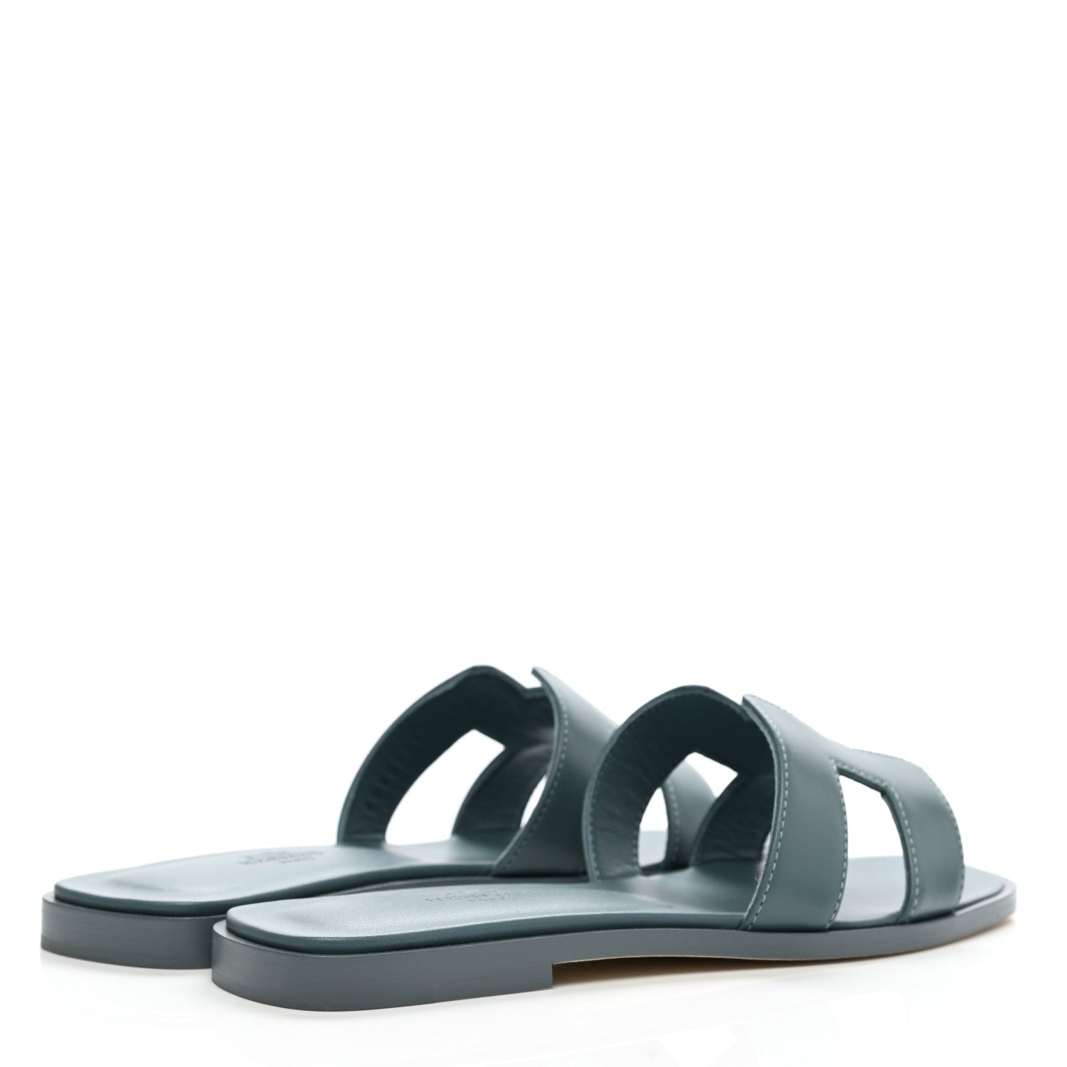 Hermes Box Calfskin Oran Sandals 36 Bleu Pinede 4 of 9