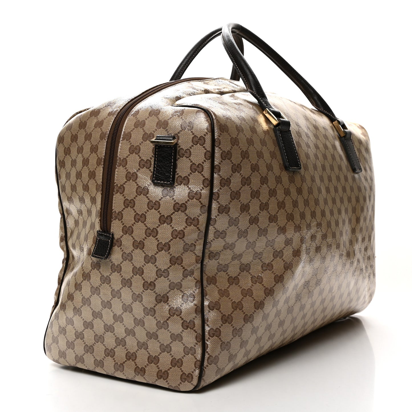 Crystal Monogram Large Carry On Duffle Bag Dark Brown