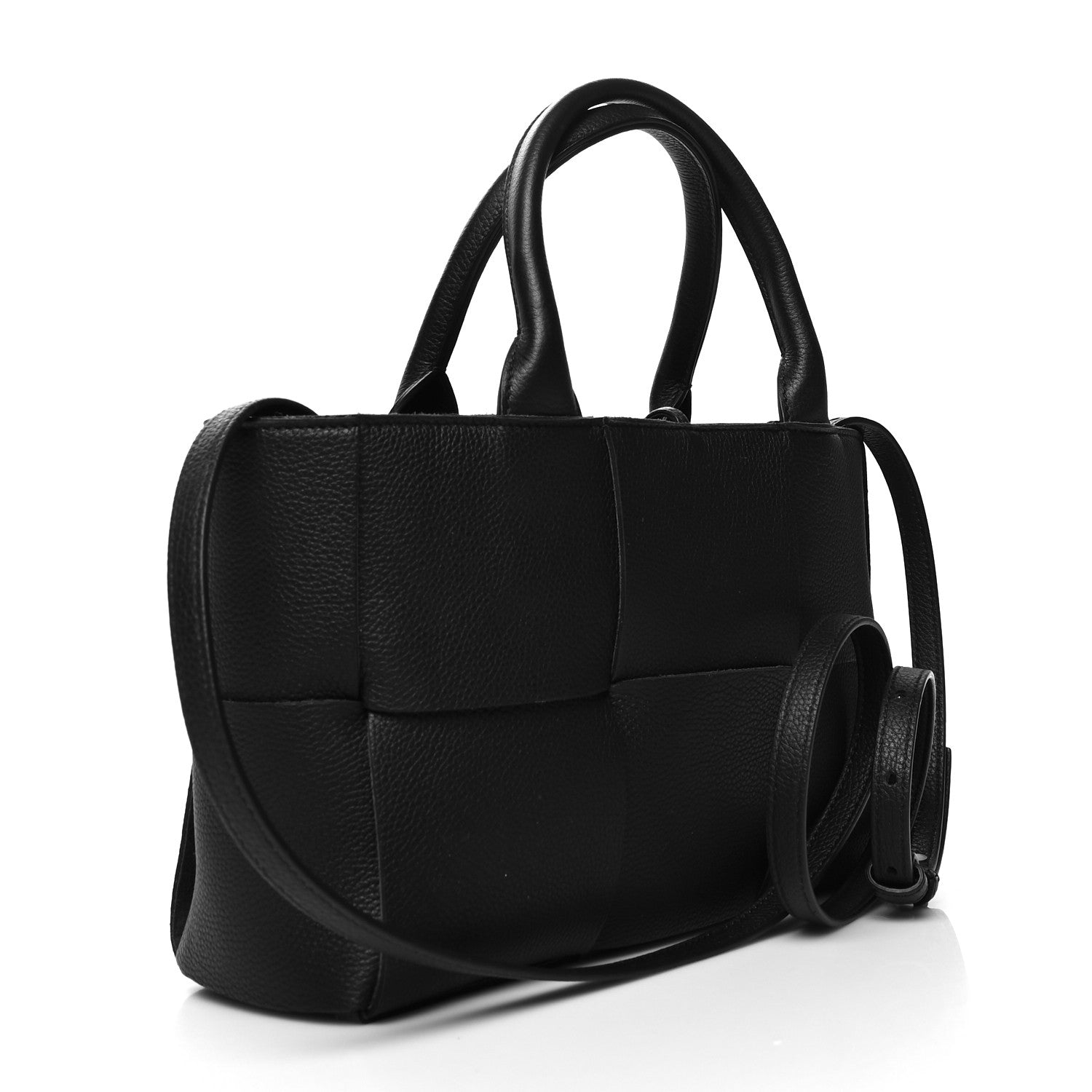 Bottega Veneta Grained Calfskin Maxi Intrecciato Mini Arco Tote Black 4 of 11