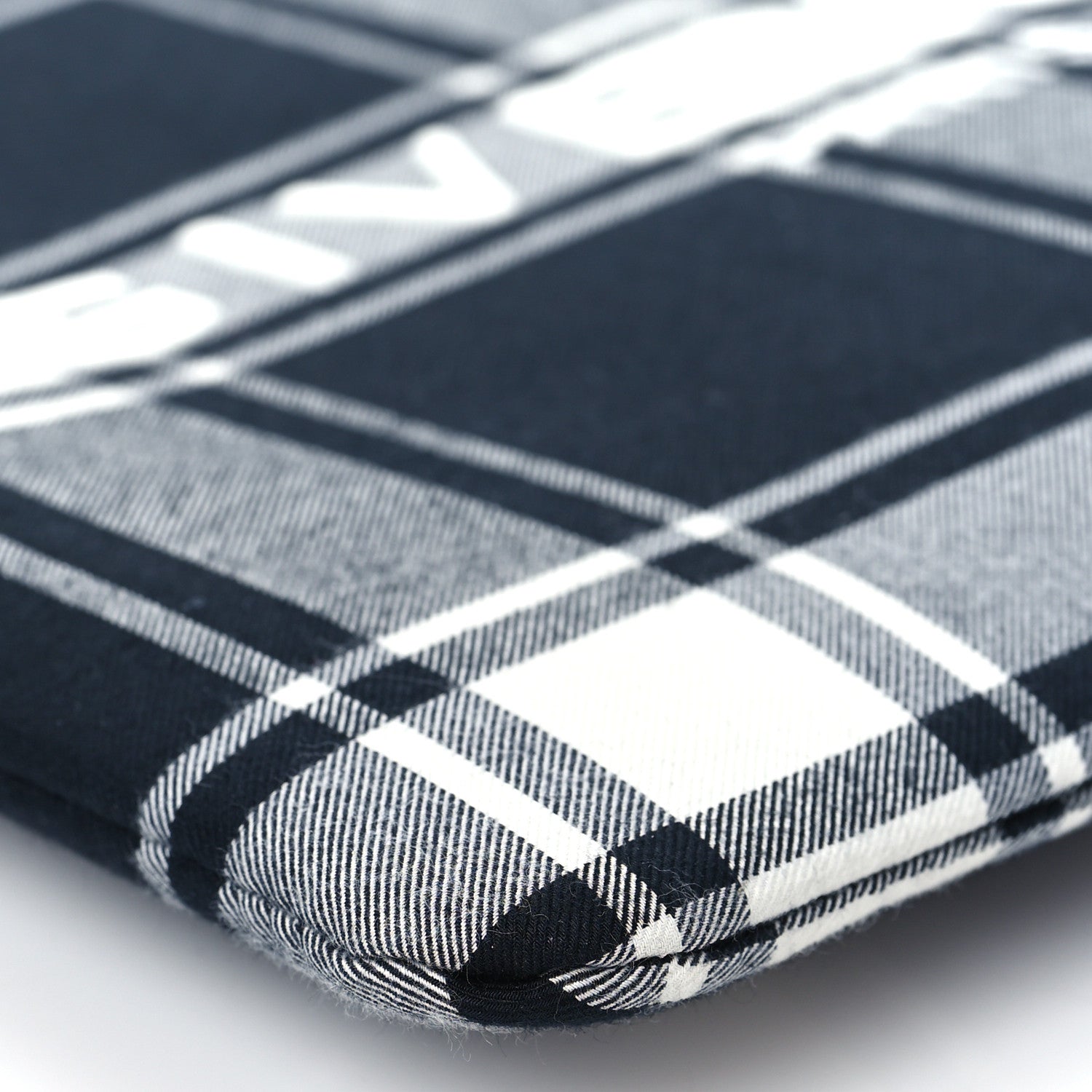 Givenchy Canvas Logo Plaid Pouch Black White 9 of 11