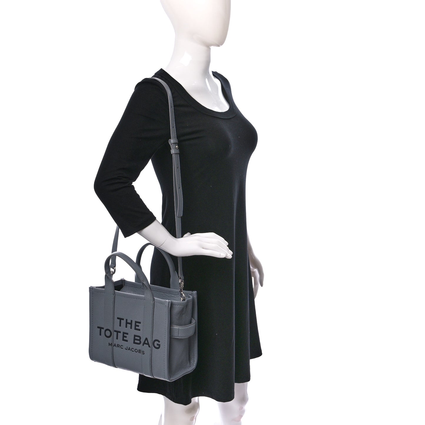 Grained Calfskin Small The Tote Bag Grey