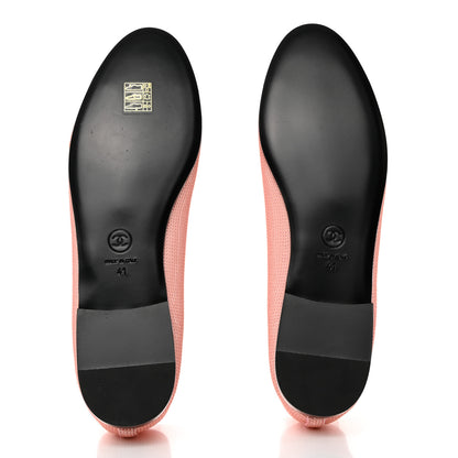 Chanel Sequin Grosgrain Cap Toe Ballerina Flats 41 Pink Black 5 of 9