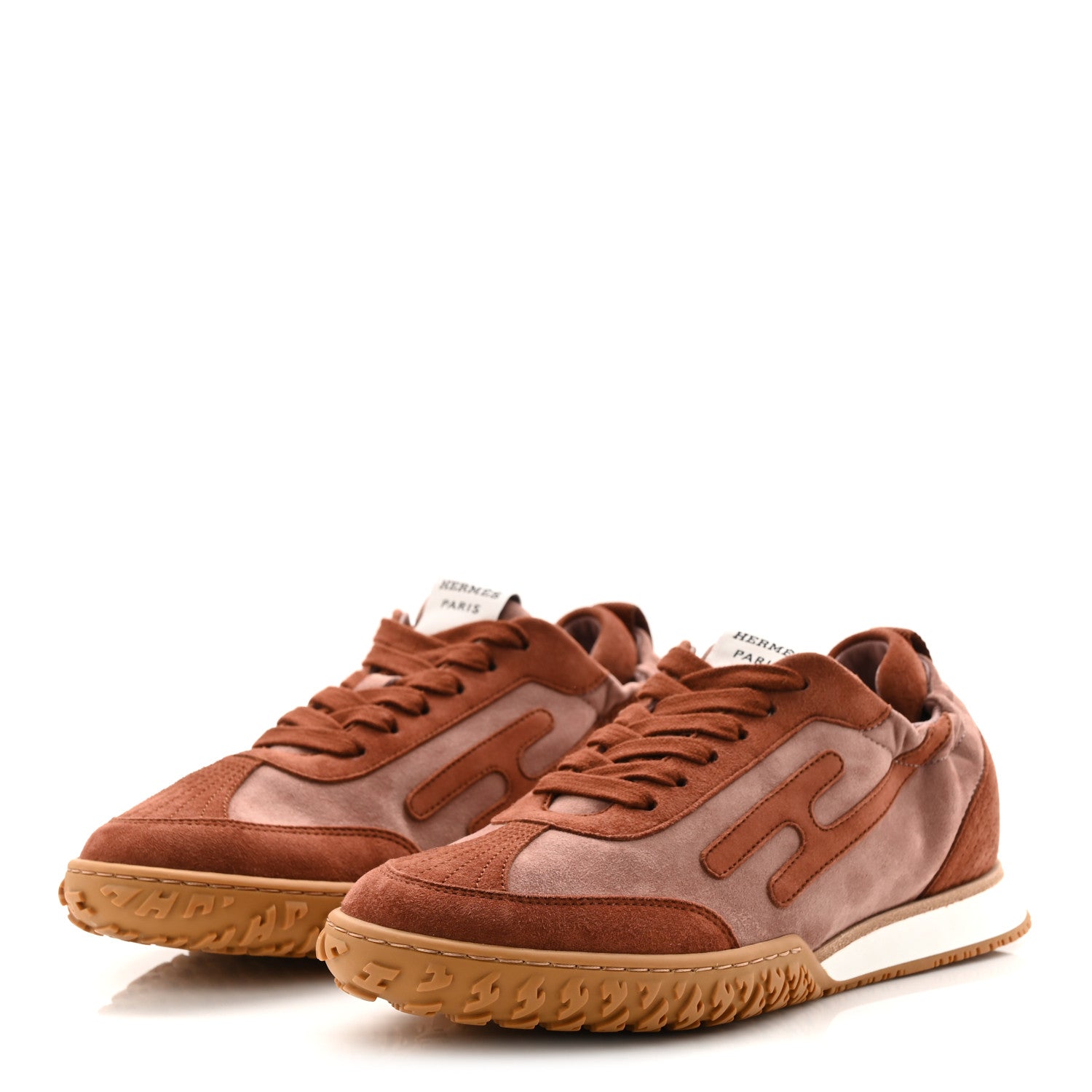 Hermes Suede Goatskin Jet Sneakers 36 Rose Antique Rouge Sepia