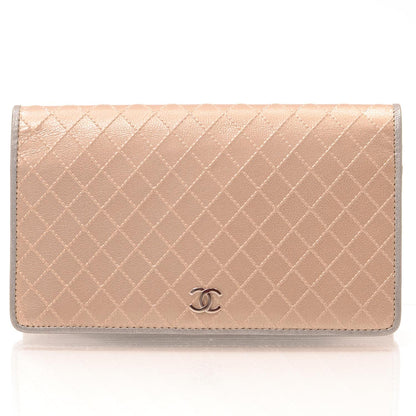 Chanel Diamond Stitched Yen Wallet Metallic 1 of 9