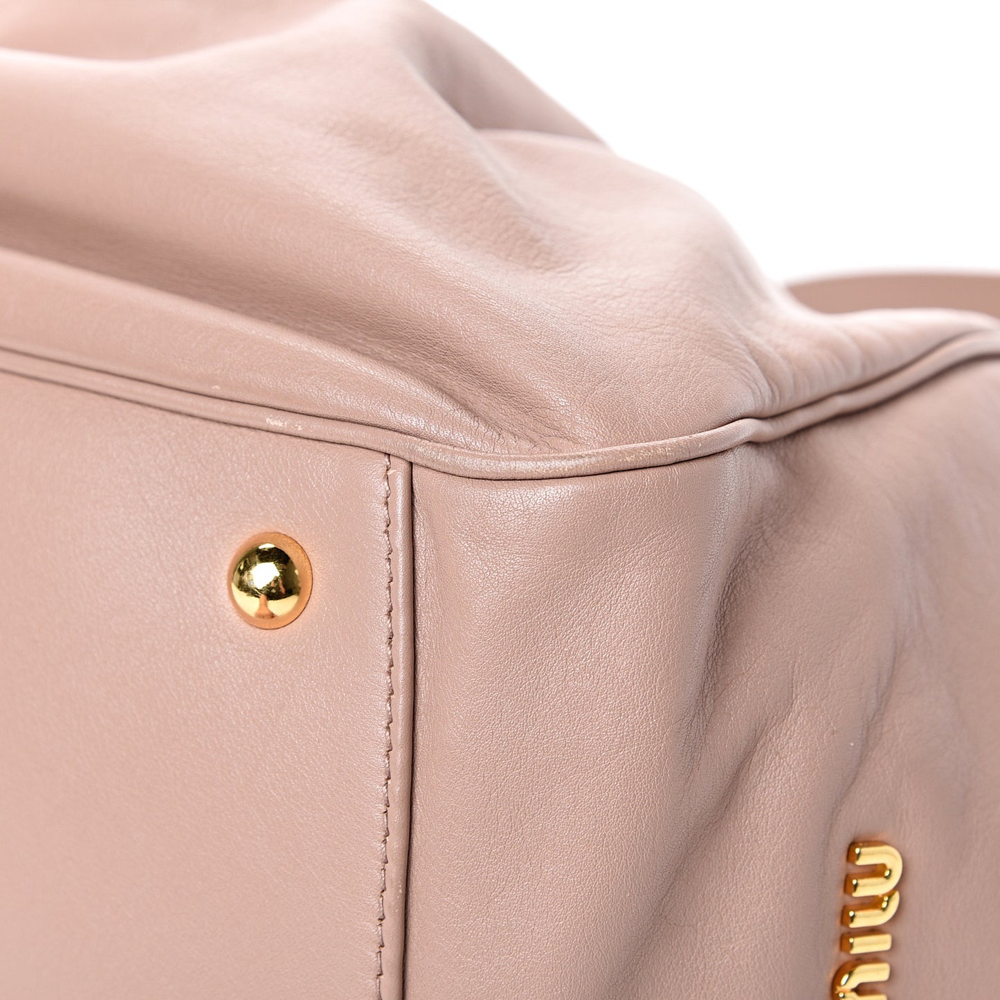 Vitello Lux Gathered Tote Cammeo