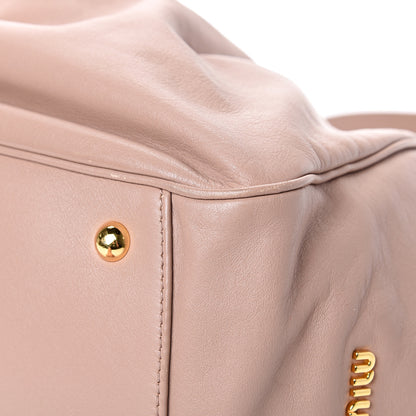 Miu Miu Vitello Lux Gathered Tote Cammeo 10 of 18