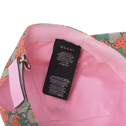 Gucci GG Supreme Monogram Strawberry Baseball Hat M Beige Multicolor 7 of 7