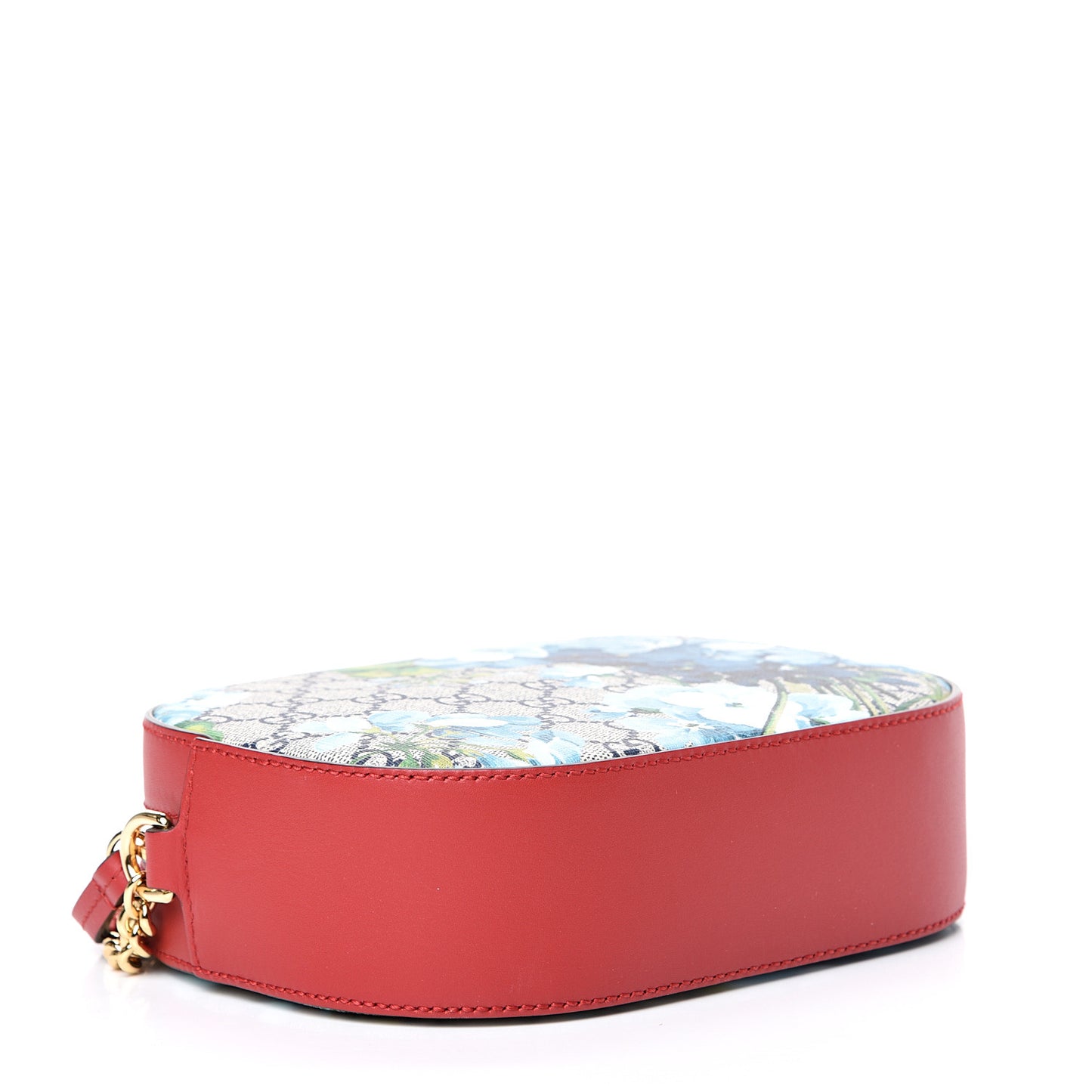 GG Supreme Monogram Blooms Mini Chain Shoulder Bag Beige Blue Navy Hibiscus Red