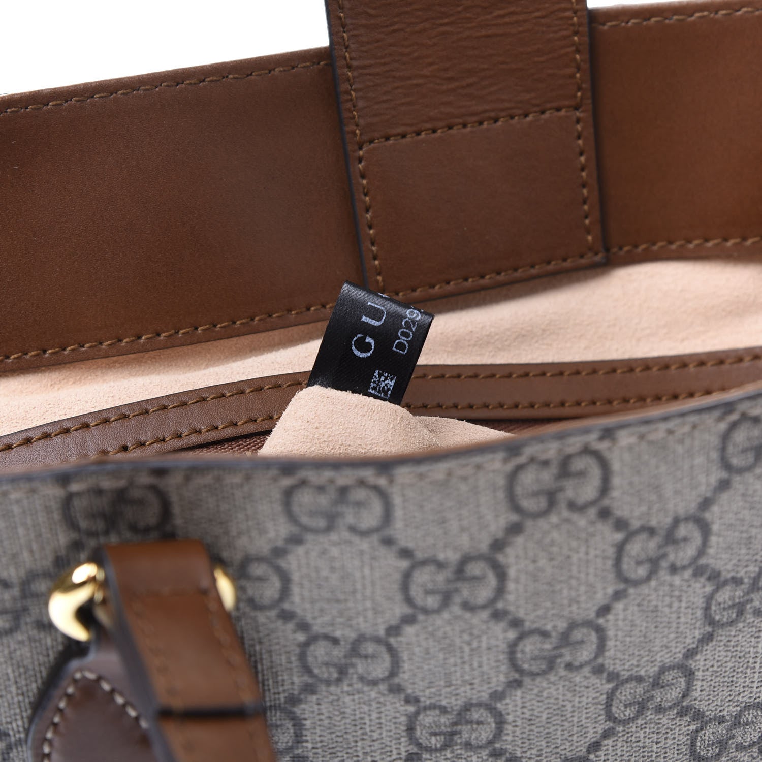 Gucci Soft GG Supreme Monogram Small Crossbody Tote Beige Cuir 8 of 9