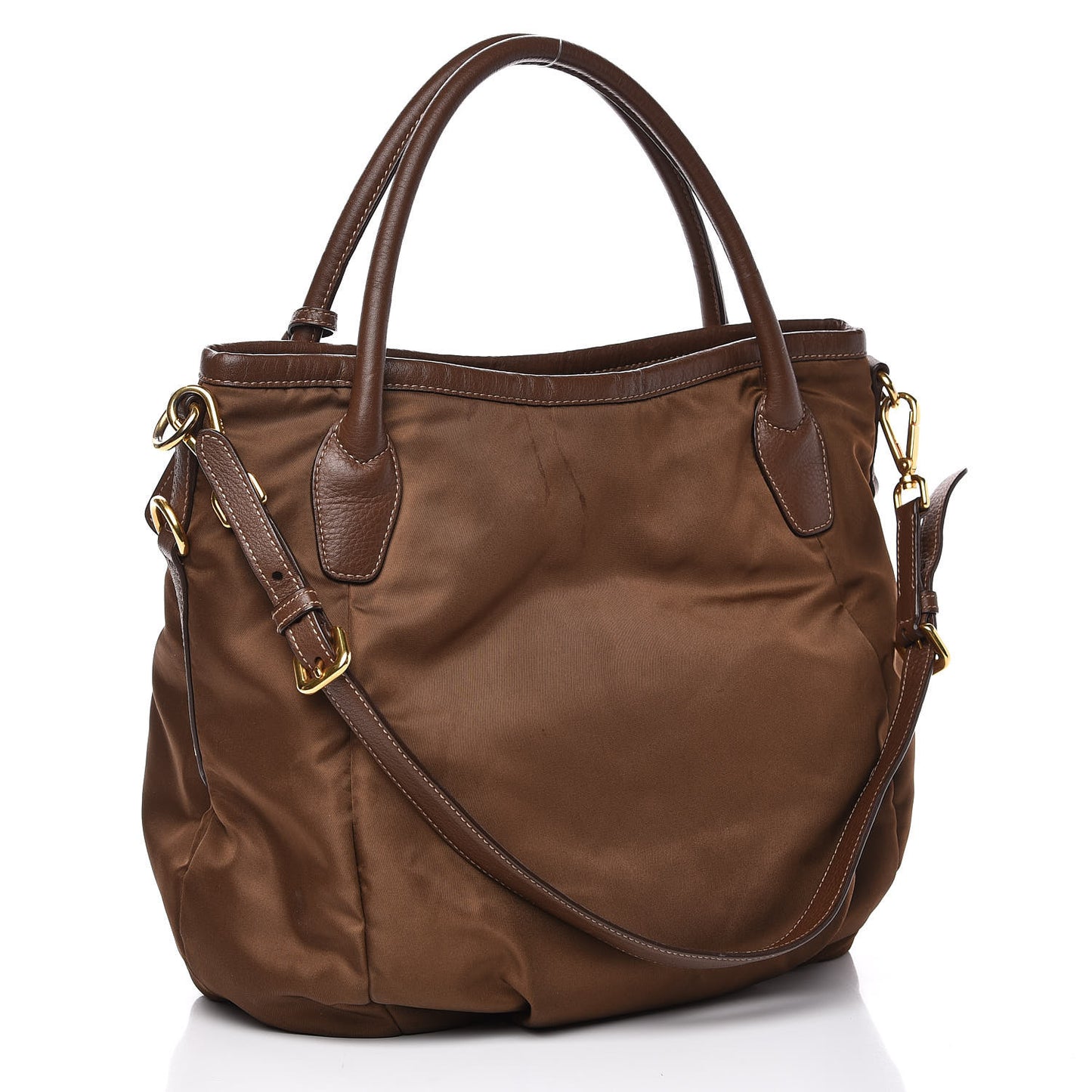 Tessuto Nylon Soft Calf Small Tote Bruciato