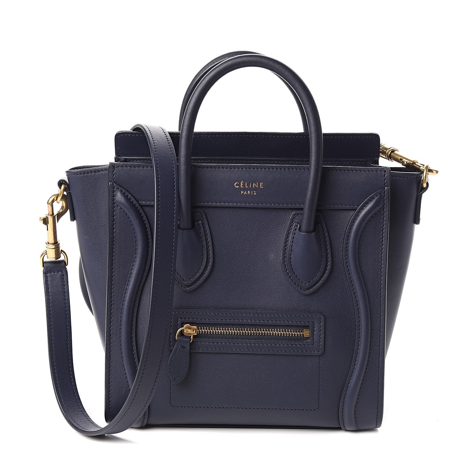 Celine Smooth Calfskin Nano Luggage Ink 1 of 10