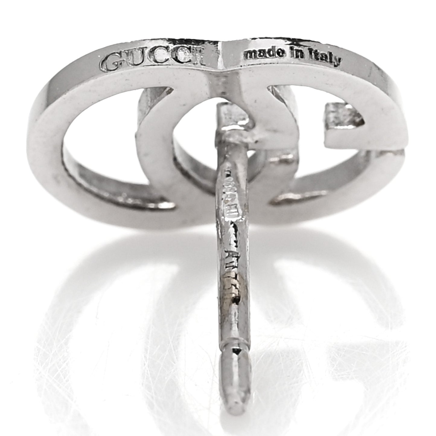 18K White Gold GG Tissue Stud Earrings