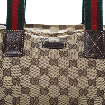 Gucci GG Monogram Small Web Handle Bucket Tote Dark Brown 10 of 11