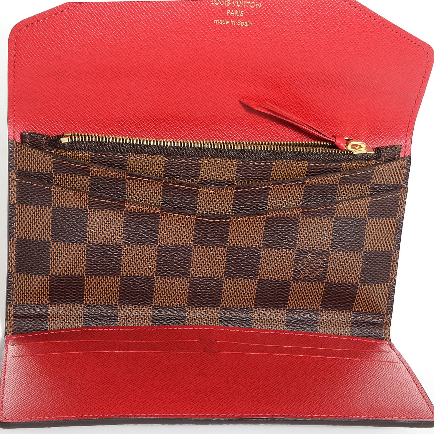 Damier Ebene Josephine Wallet Red