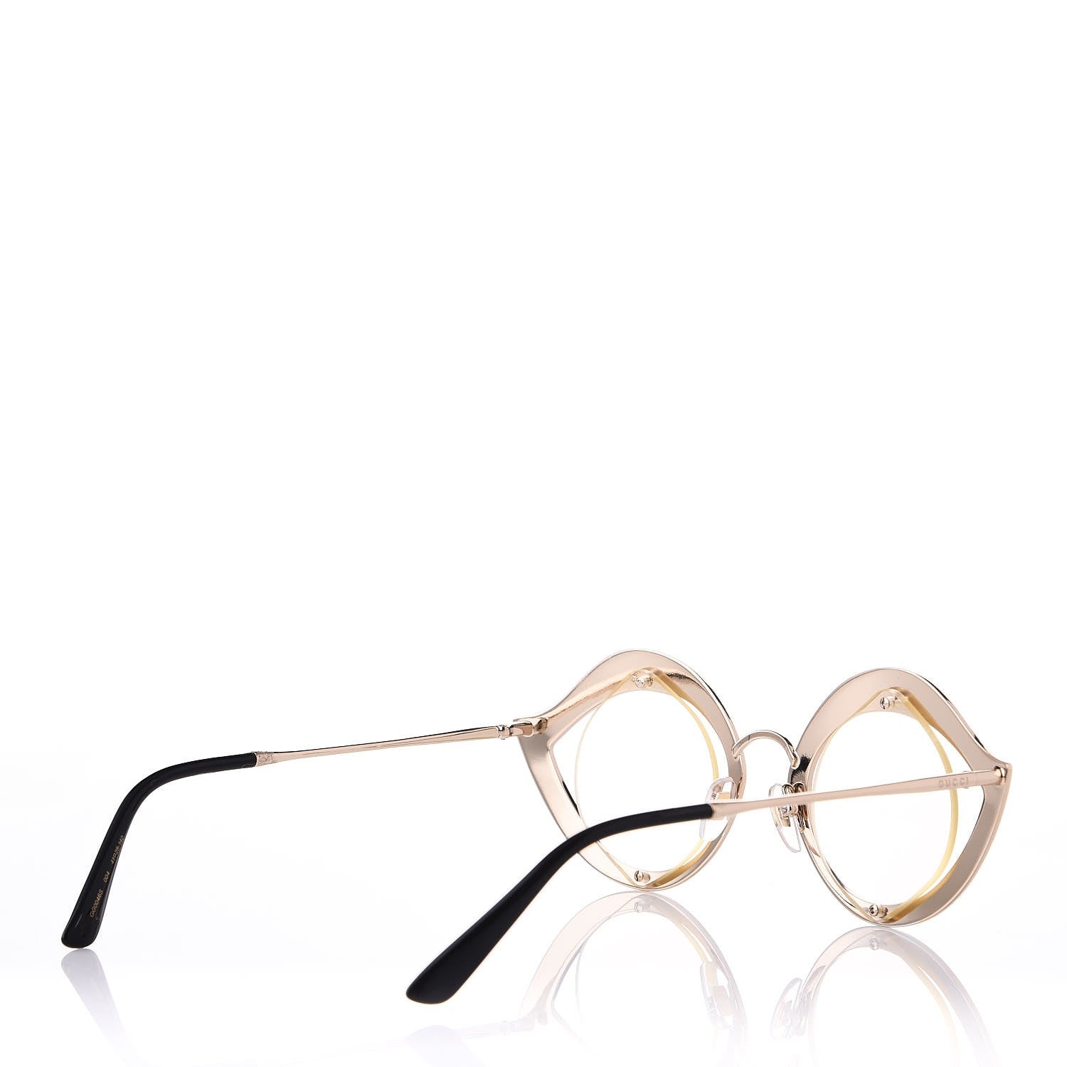 Gucci Metal Crystal Cat Eye Sunglasses GG0046/S Light Pink 4 of 8