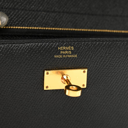 Hermes Epsom Medium Kelly Wallet Black 6 of 7