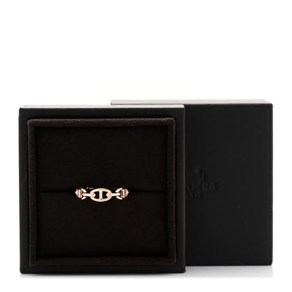 Hermes 18K Rose Gold PM Chaine d'Ancre Enchainee Ring 58 8.5 5 of 5