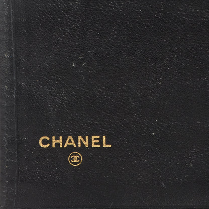 Chanel Lambskin Diamond Stitched Passport Holder Wallet Black 6 of 8