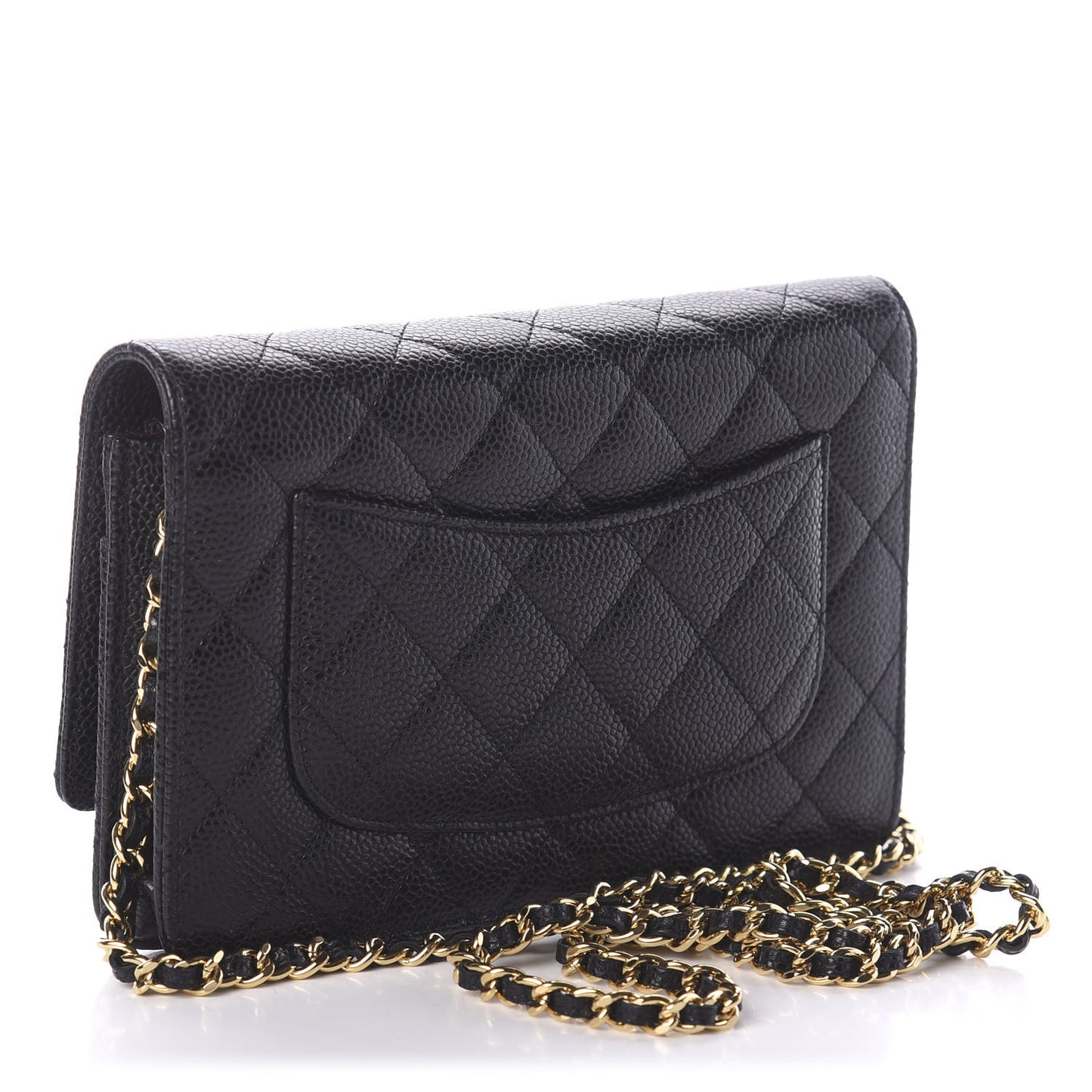 Caviar Quilted Wallet On Chain WOC Black
