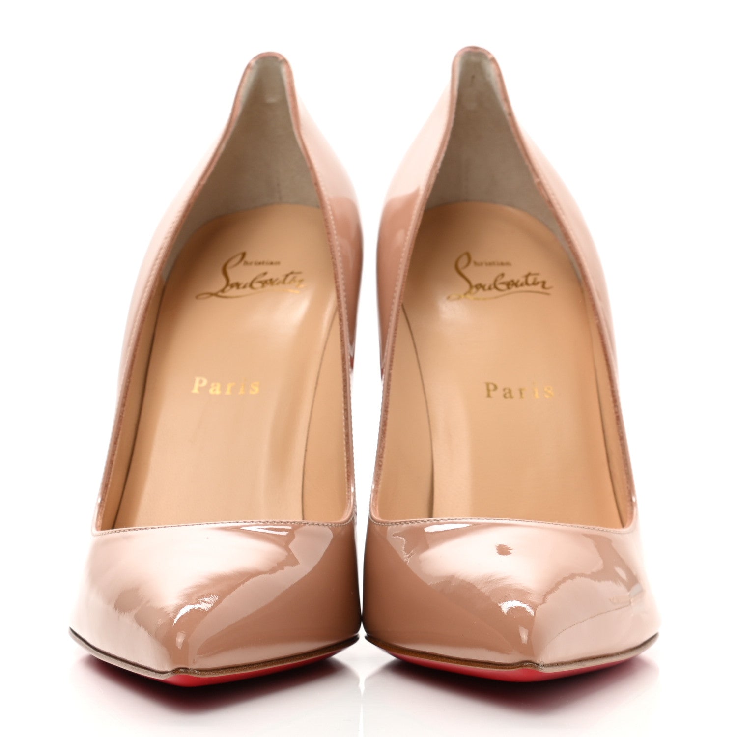 Christian Louboutin Patent Pigalle Follies 100 Pumps 39.5 Nude 2 of 9