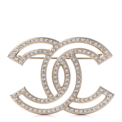 Chanel Crystal CC Brooch Gold 1 of 5