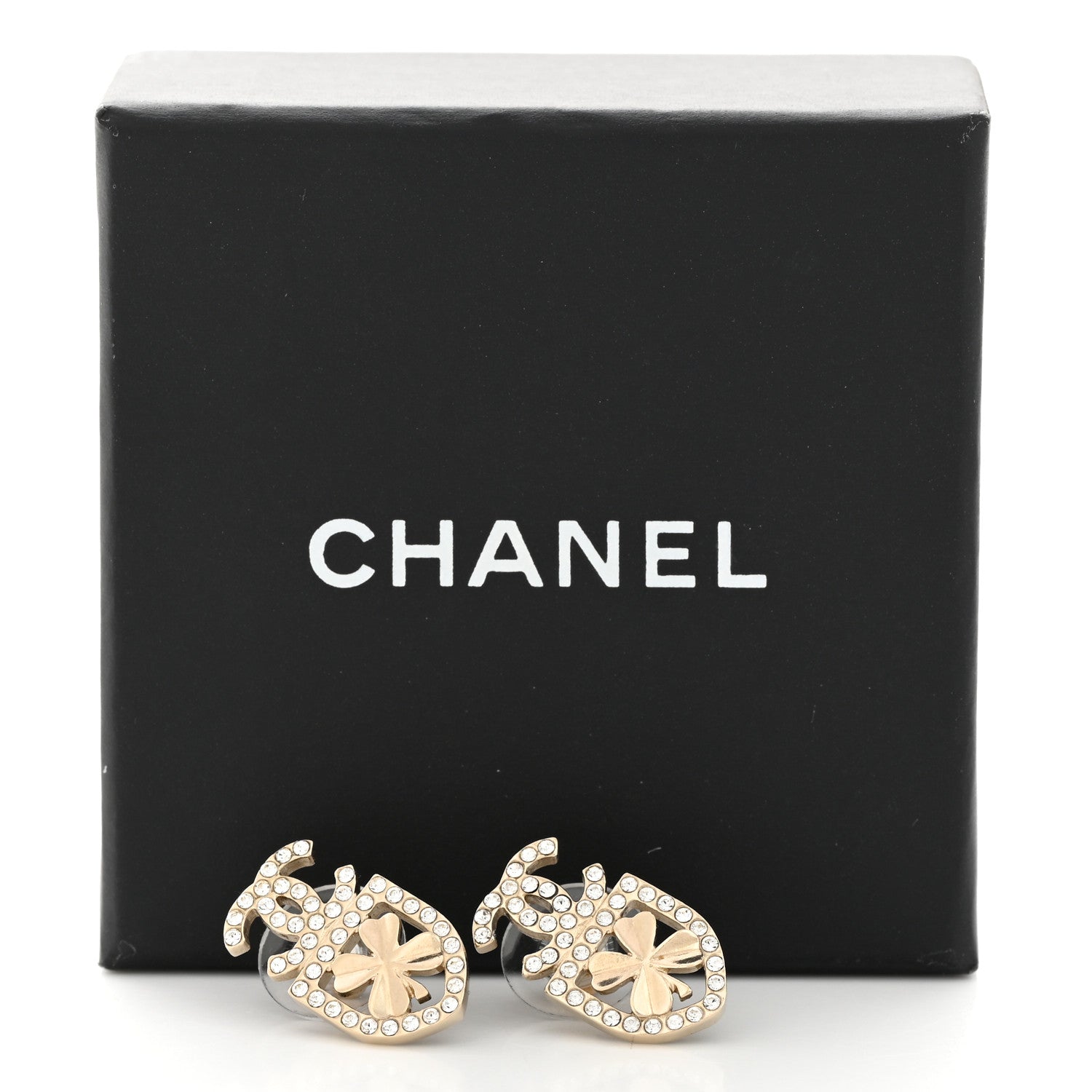 Chanel Crystal CC Sergeant Chanel Earrings Gold 5 of 5