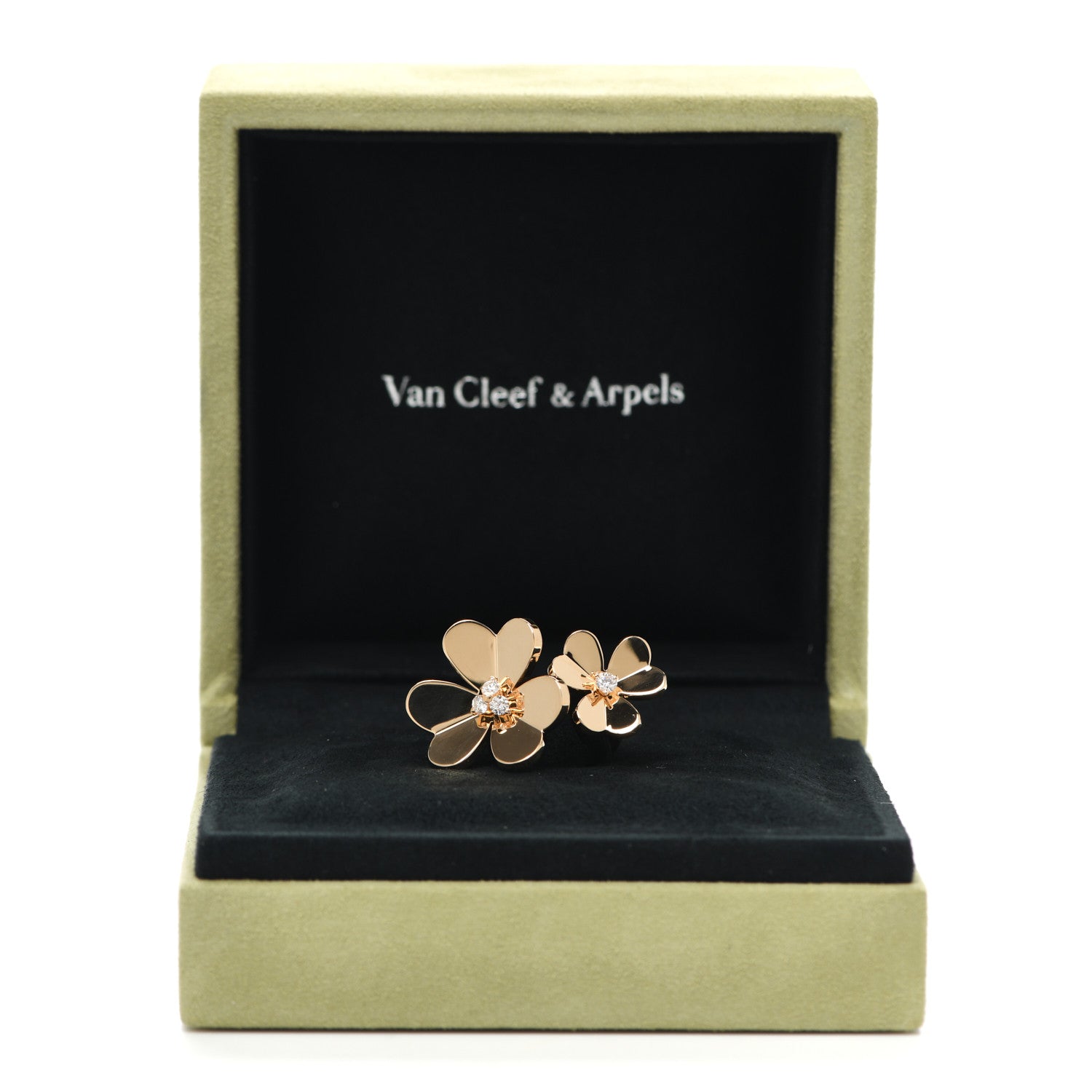 Van Cleef & Arpels 18K Yellow Gold Diamond Frivole Between The Finger Ring 50 5.25 6 of 6