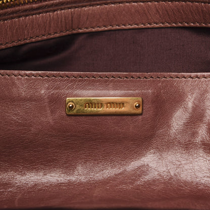 Miu Miu Vitello Shine Top Handle Satchel Loto 7 of 8