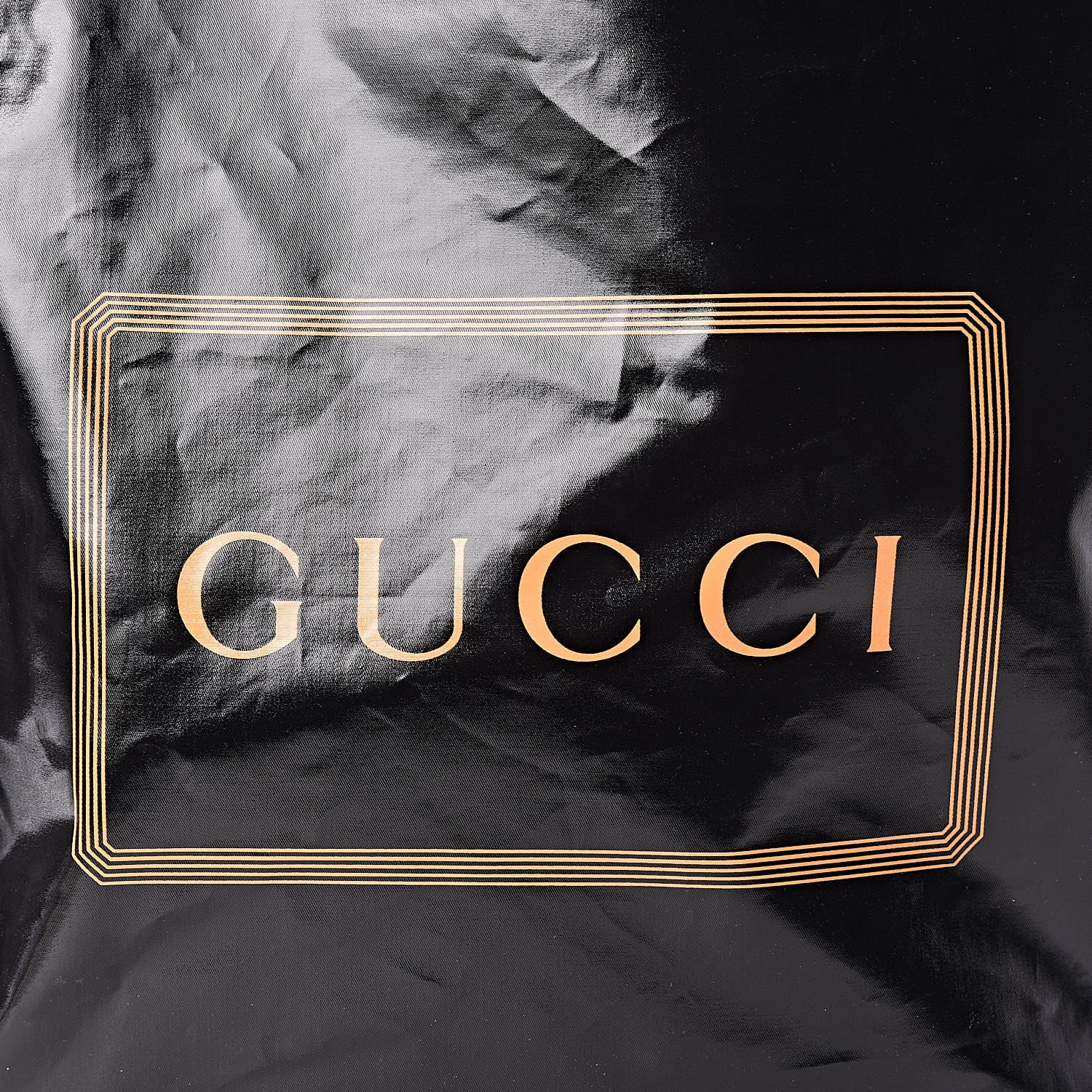 Gucci Patent Canvas Frame Logo Vertical Tote Black Crop 9 of 11