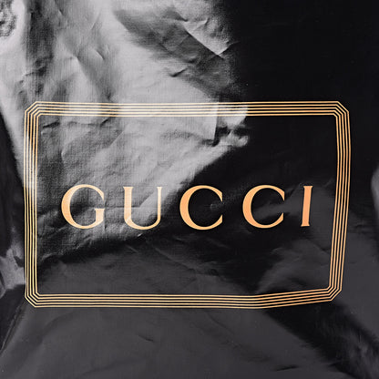 Gucci Patent Canvas Frame Logo Vertical Tote Black Crop 9 of 11